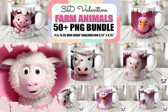Bringing the Barnyard to Life with a Farm Animals 3D Valentine Mug Wrap