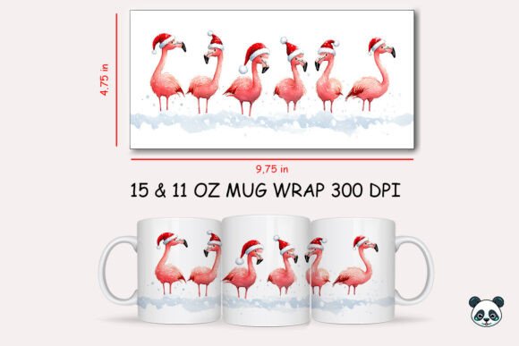 Bringing Tropical Holiday Cheer to Your Sublimation Projects with Christmas Flamingo Mug Wrap 1