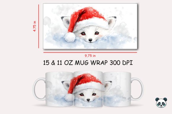 Celebrate the Season with a Charming Christmas Arctic Fox Mug Wrap