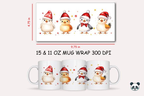 Christmas Chicken Mug Wrap 2 Design Guide
