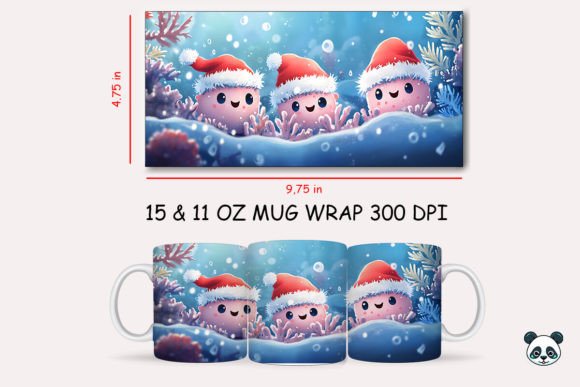 Christmas Coral Mug Wrap 1 Design Guide