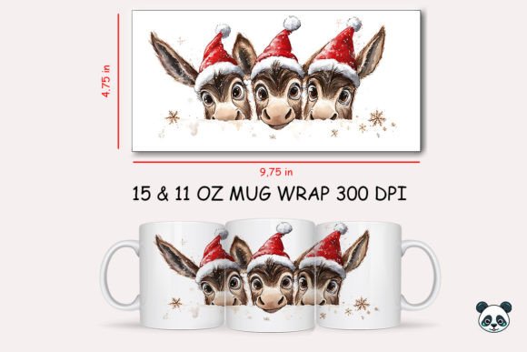 Christmas Donkey Mug Wrap 1 Design Guide