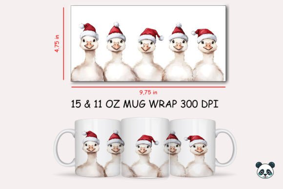 Christmas Goose Mug Wrap 1 Design Guide