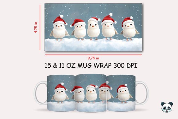 Christmas Ivory Gull Mug Wrap 1: Design Guide