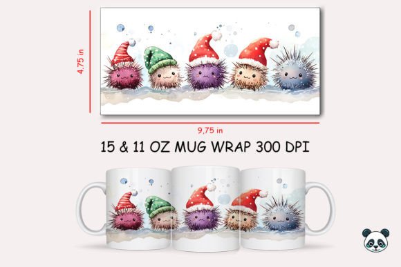 Christmas Sea Urchin Mug Wrap Guide