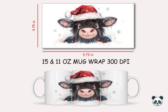 Christmas Yak Mug Wrap 1: A Festive Sublimation Design
