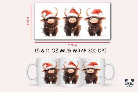 Christmas Yak Mug Wrap 2: Festive Sublimation Design