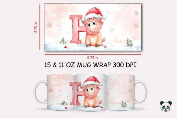 Crafting Holiday Magic: A Guide to the Christmas Baby Letter H with Horse Mug Wrap Design
