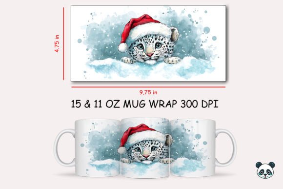 Creating Festive Gifts with the Christmas Snow Leopard Mug Wrap 1 Design