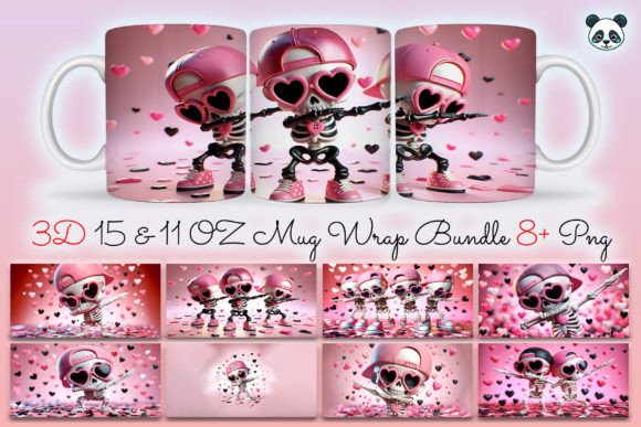 Creating Spooky-Cute Valentine's Gifts with the 3D Dabbing Skeleton Mug Wrap