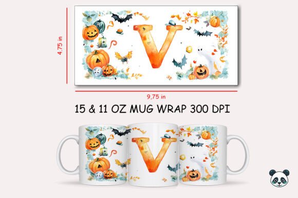 Creating Spooky Style with Halloween Letter V Mug Wrap Sublimation