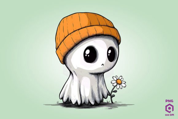 Cute Ghost with Daisy Flower 2: Elevating Your Sublimation Mug Designs