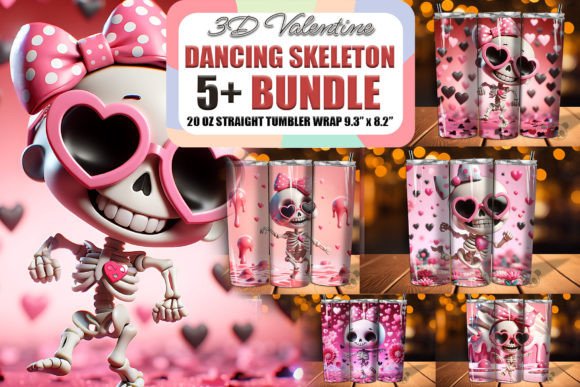 Dancing Skeleton 3D Valentine Tumbler Design