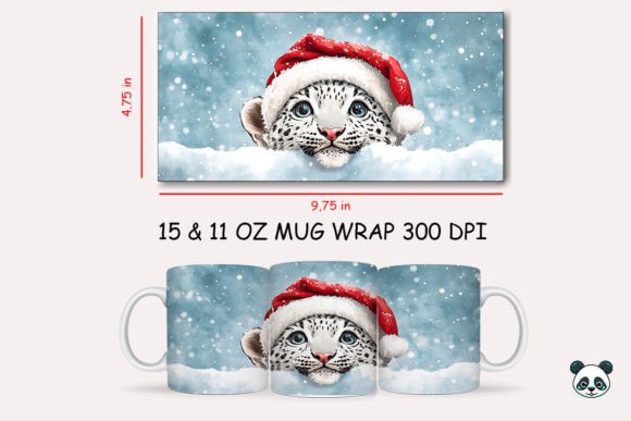 Elevate Holiday Designs with Snow Leopard Mug Art