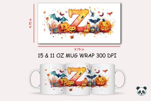 Elevate Your Halloween Merchandise with the Letter Z Mug Wrap Sublimation Design