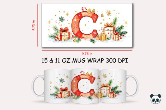 Elevate Your Holiday Crafts with the Christmas Letter C Mug Wrap Sublimation