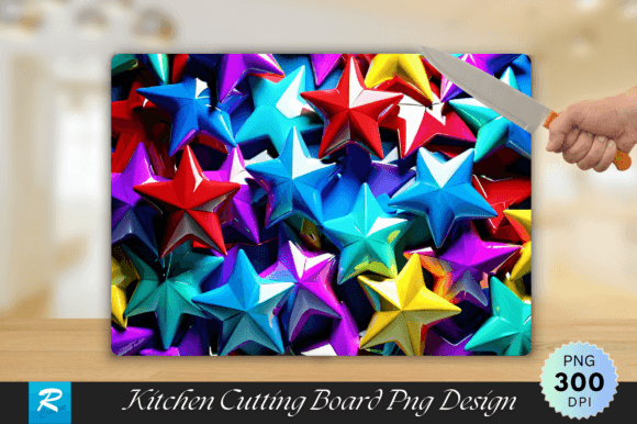 Elevate Your Kitchen Aesthetic with a Colorful 3D Stars Cutting Board Design