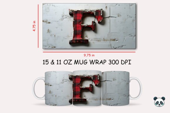 Elevating Custom Drinkware with the Red Plaid 3D Letter F Mug Wrap