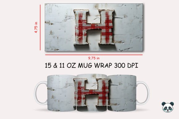 Elevating Custom Drinkware with the Red Plaid 3D Letter H Mug Wrap