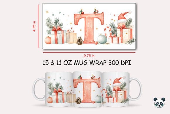 Elevating Holiday Branding with the Christmas Letter T Mug Wrap Sublimation