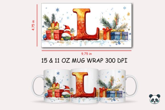 Elevating Holiday Gifting with the Christmas Letter L Mug Wrap Sublimation Design