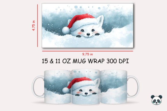 Elevating Holiday Merchandise with the Christmas Arctic Fox Mug Wrap 1 Design