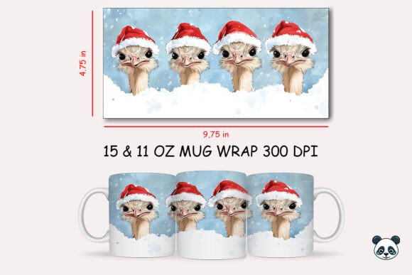 Elevating Holiday Merchandise with the Christmas Ostrich Mug Wrap 1