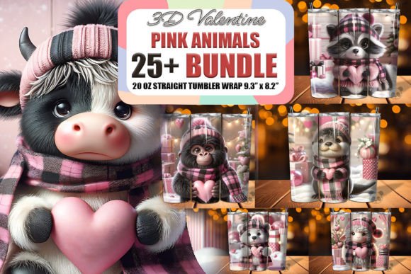 Elevating Seasonal Merchandise with the Valentine Animals 3D Tumbler Wrap Bundle