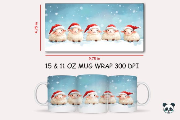 Elevating Sublimation Business with the Christmas Sheep Mug Wrap 1 Design