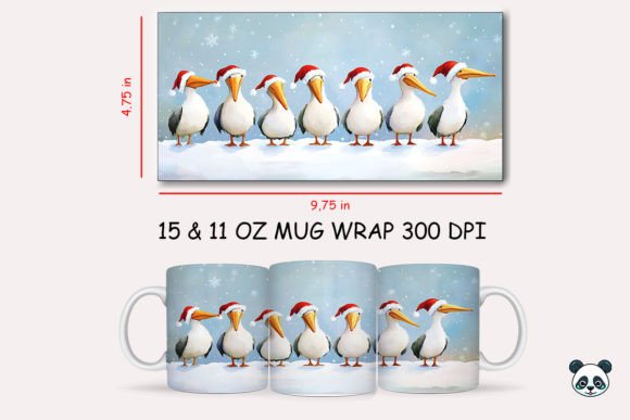 Evaluating the Christmas American White Pelican Mug Wrap 1 for Holiday Sublimation Projects