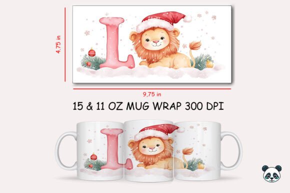 Evaluating the Christmas Baby Letter L with Lion Mug Wrap 2 for Sublimation Projects