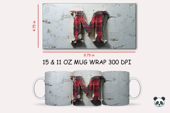 Evaluating the Red Plaid 3D Letter M Mug Wrap for Custom Sublimation Projects