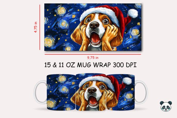 Funny Christmas Beagle Scream Mug Wrap