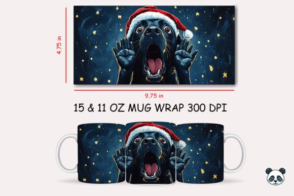 Funny Christmas Labrador Scream Mug Wrap