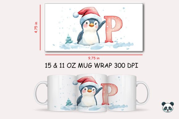 Integrating Christmas Baby Letter P with Penguin Mug Wrap 1 into Your Sublimation Workflow