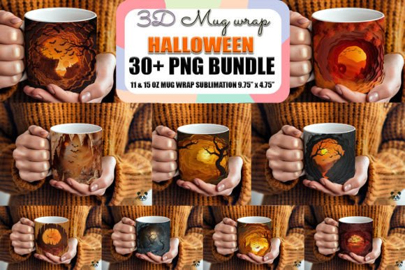 Mastering the Halloween Landscape 3D Mug Wrap Bundle for Professional Sublimation Results