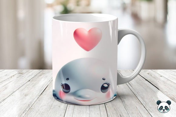 Peek a Boo Dolphin 3D Valentine Mug Wrap Guide