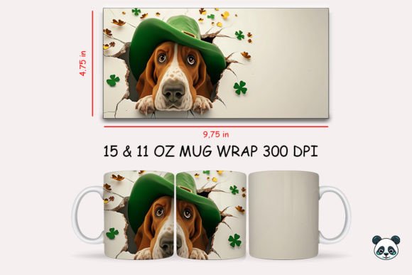 St Patrick Basset Hound 3D Mug Wrap