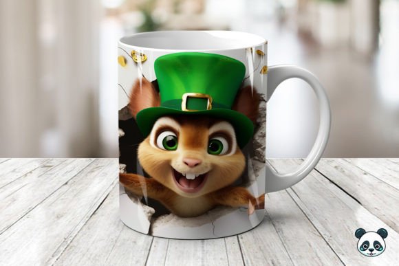 St Patrick Chipmunks 3D Mug Wrap: Elevating Sublimation Projects with Whimsical Design