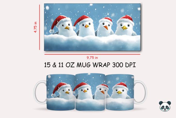 Strategic Application of the Christmas Ivory Gull Mug Wrap for Custom Sublimation Success